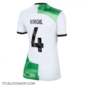 Liverpool Virgil van Dijk #4 Seconda Maglia Femmina 2023-24 Manica Corta